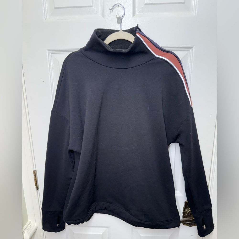 Sweaty Betty Freedom Thermal Running Sweater with Velvet Red Stripe | Size M